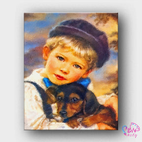 Paint By Numbers -Boy and dog