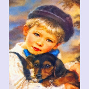 Paint By Numbers -Boy and dog