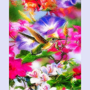 Paint By Numbers -Flowers and Hummingbirds