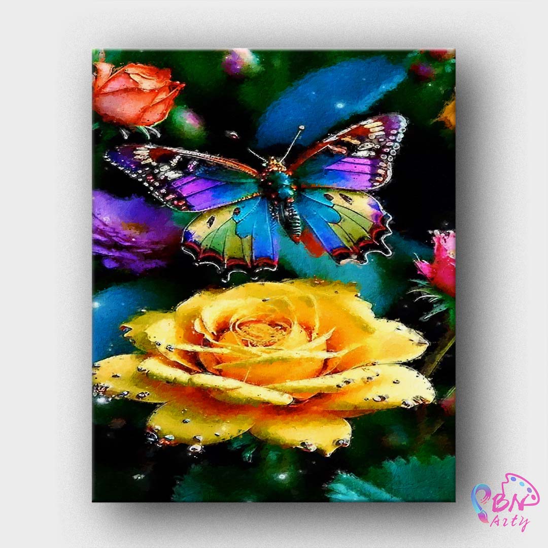 Paint By Numbers -Butterfly Flower