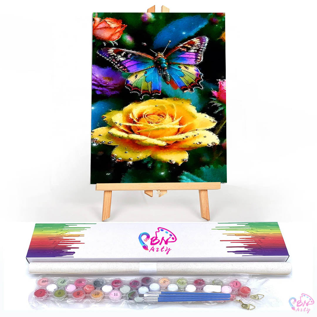 Paint By Numbers -Butterfly Flower