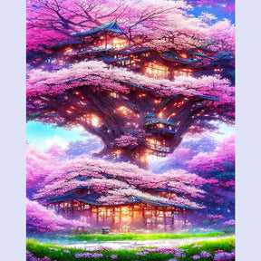 Paint By Numbers -Sakura Tree House