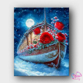 Paint By Numbers -Rose Boat