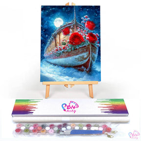 Paint By Numbers -Rose Boat