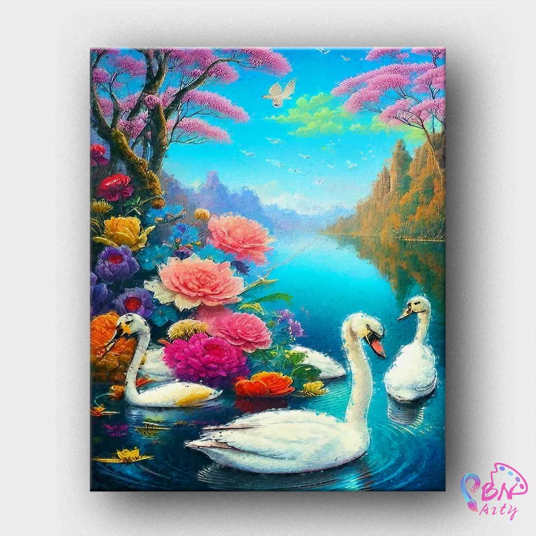 Paint By Numbers -Swans