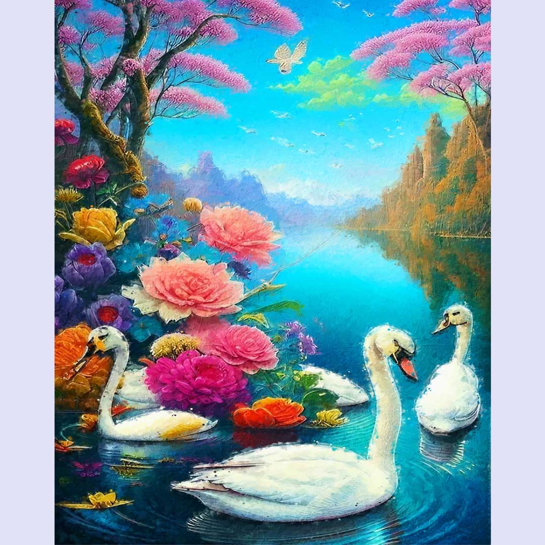 Paint By Numbers -Swans