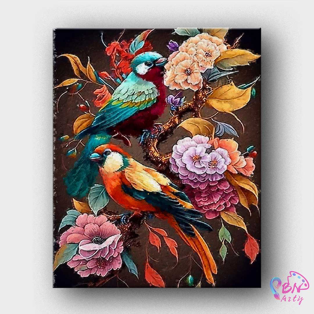 Paint By Numbers -Bird and Flowers