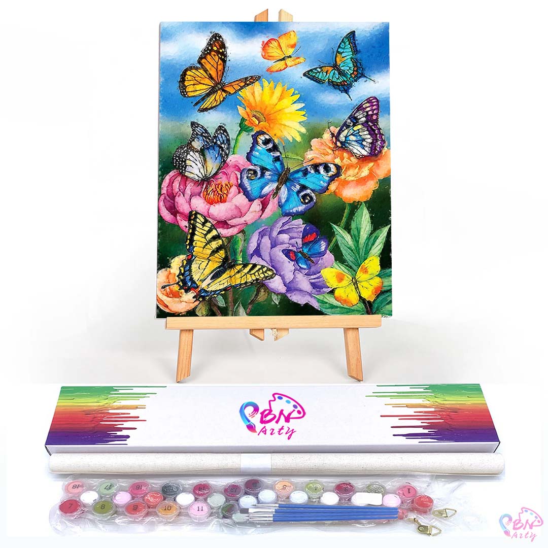 Paint By Numbers - Flower and Butterfly