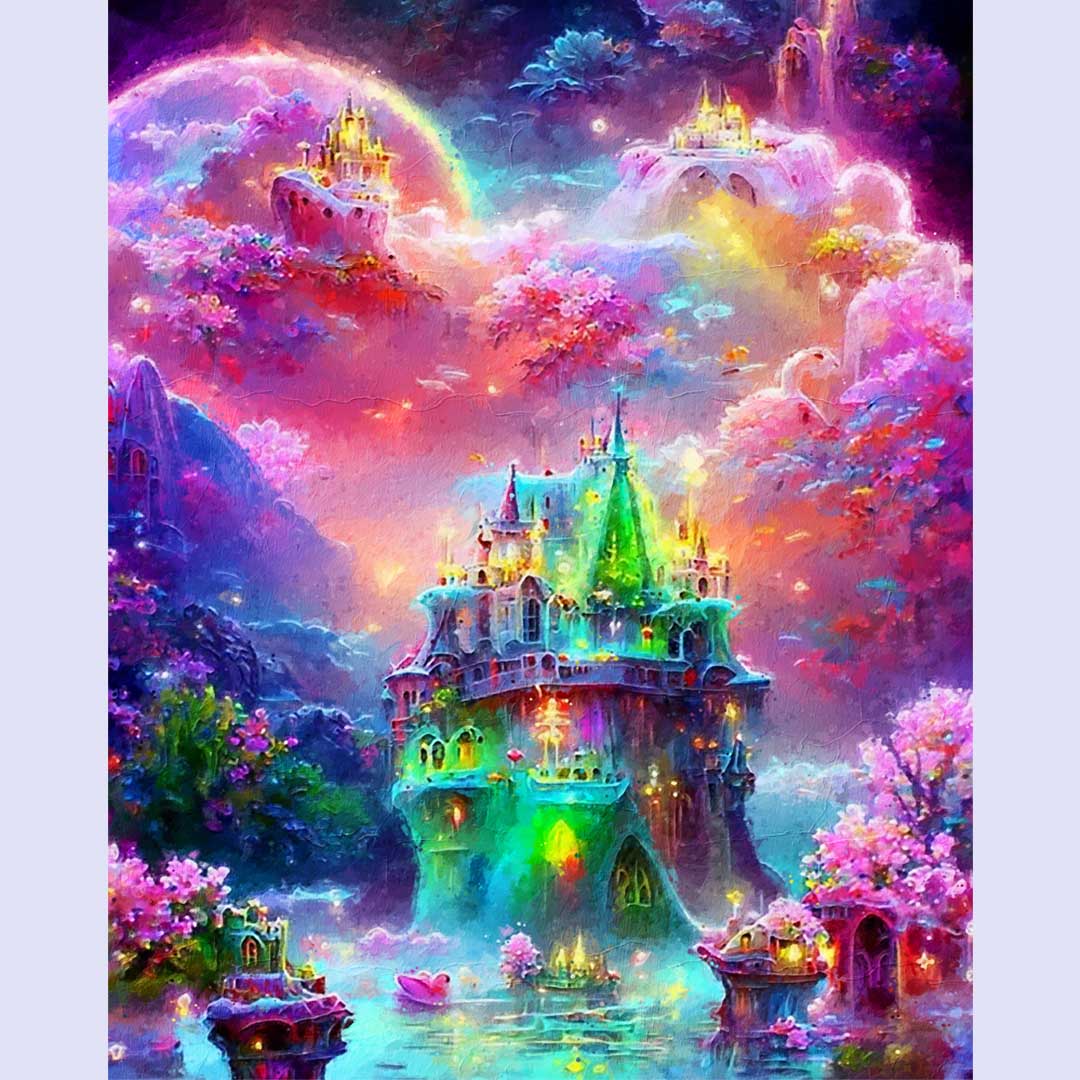 Paint By Numbers -Rainbow and Castle