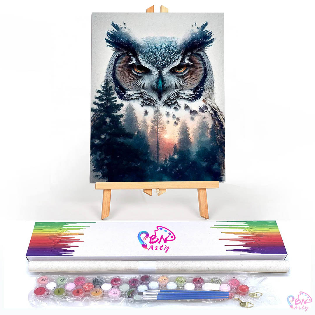 Paint By Numbers -Owl and Forest