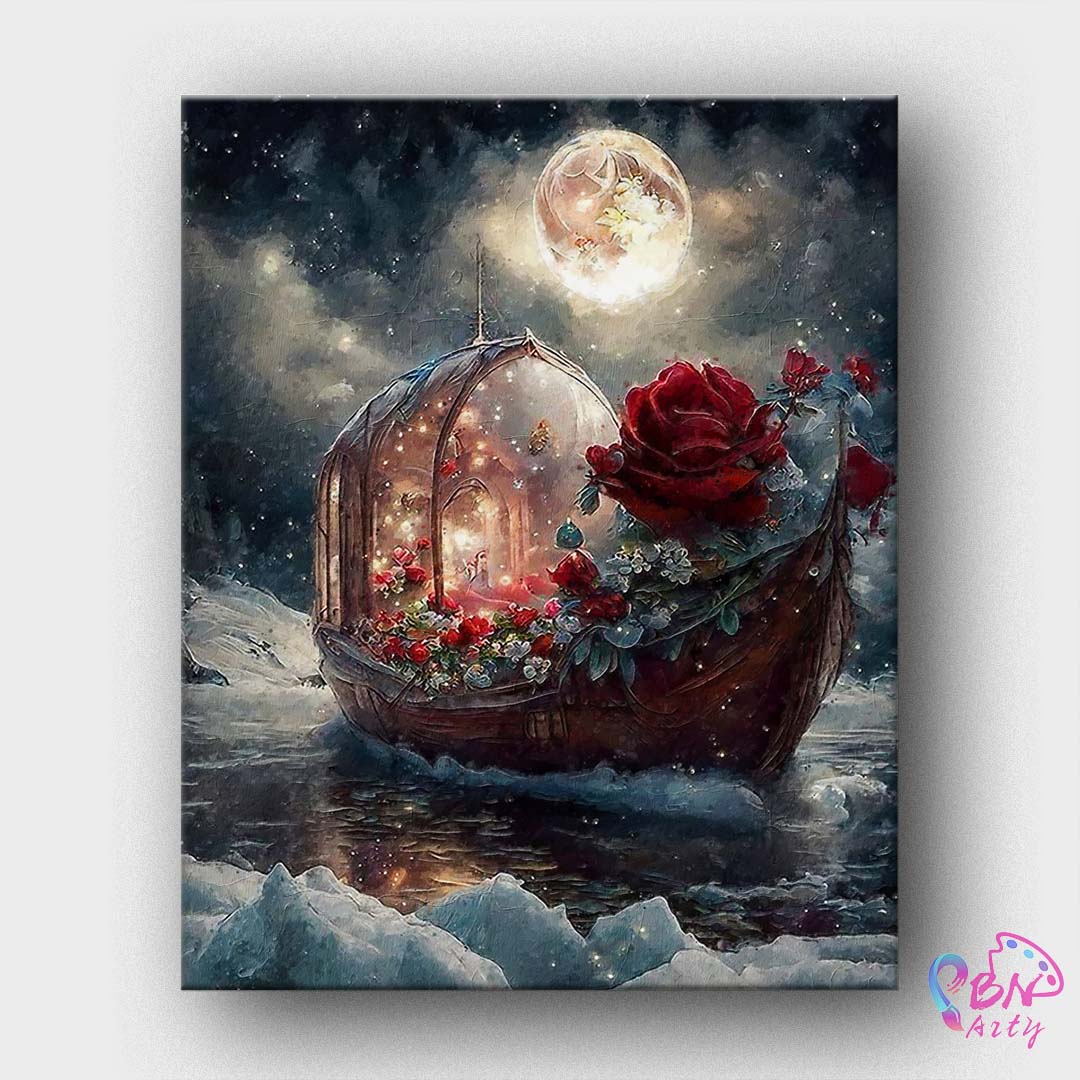 Paint By Numbers -Rose Boat