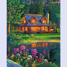 Paint By Numbers -Forest Cabin