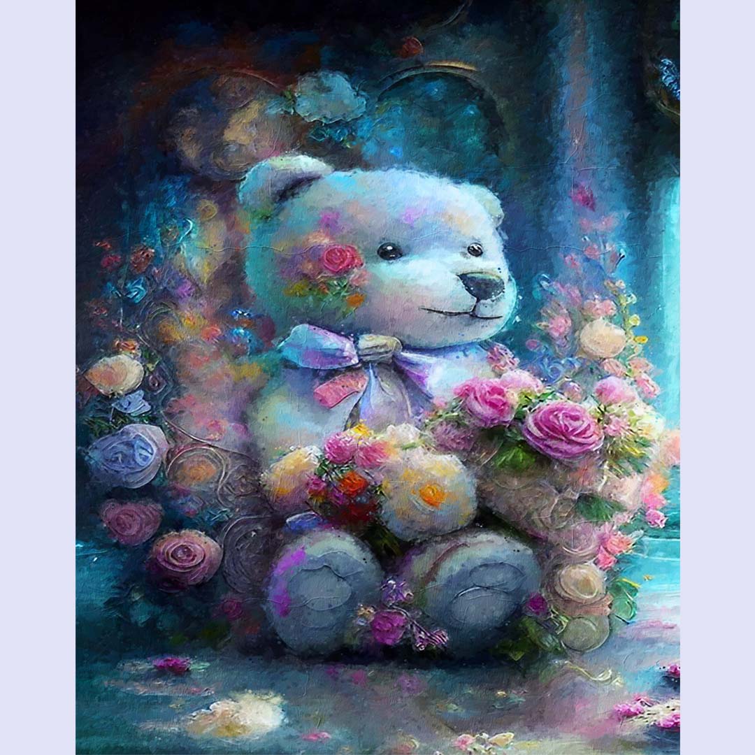 Paint By Numbers -Bear and Roses