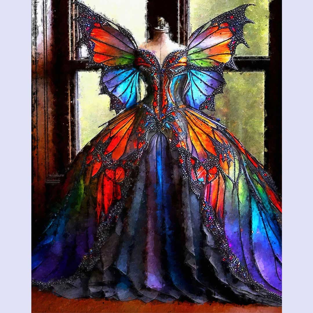 Paint By Numbers -Butterfly Dress