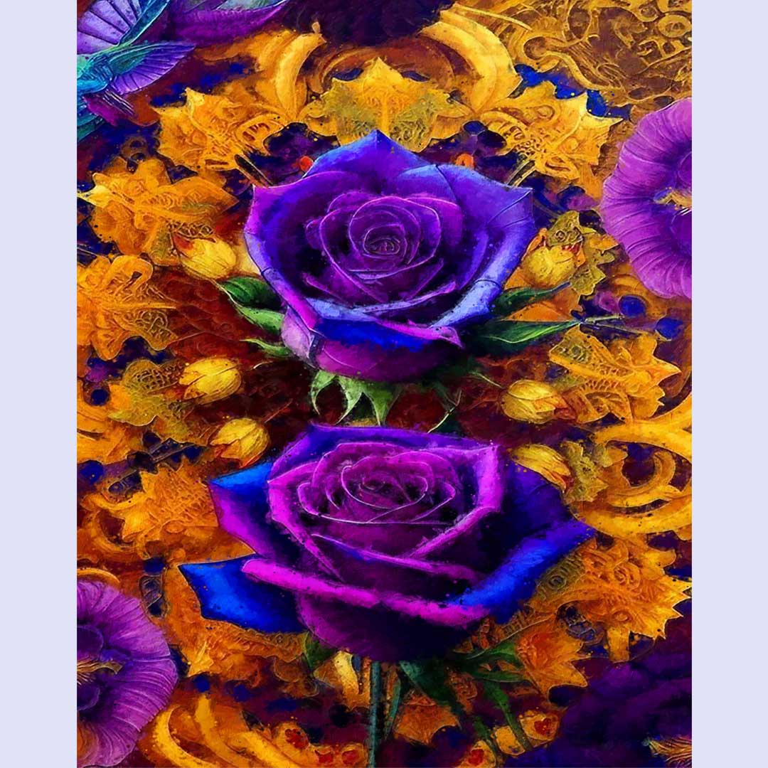 Paint By Numbers -Purple Roses