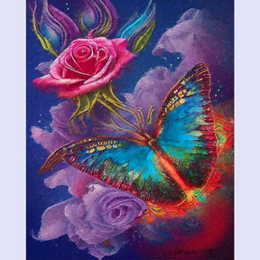 Paint By Numbers -Butterfly and Rose