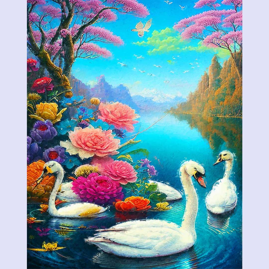 Paint By Numbers -Swan