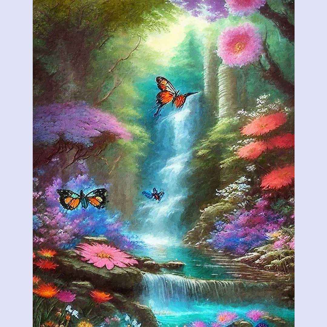 Paint By Numbers -Forest and butterflies