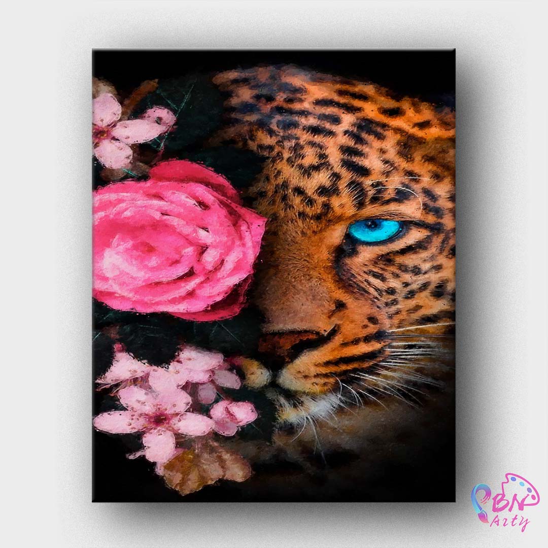 Paint By Numbers -Leopard and Roses