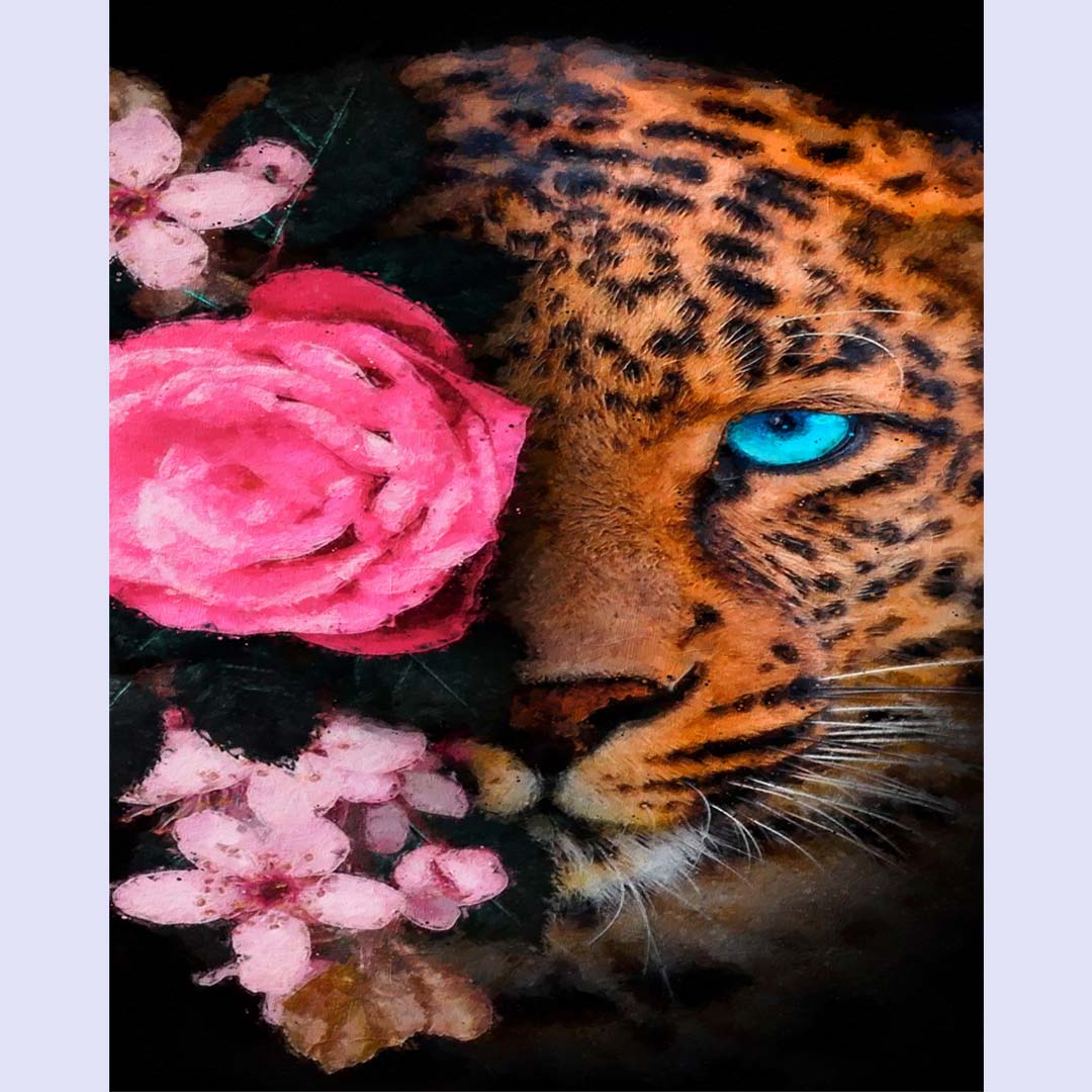 Paint By Numbers -Leopard and Roses