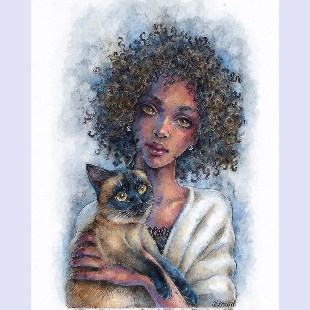 Paint By Numbers -Woman and Cat