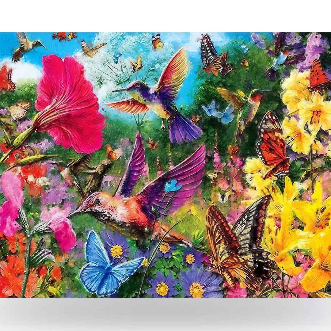 Paint By Numbers -Birds and Flowers