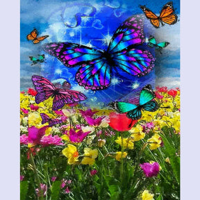 Paint By Numbers -Butterflies and flowers