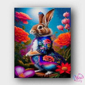 Paint By Numbers -Rabbit and Flower