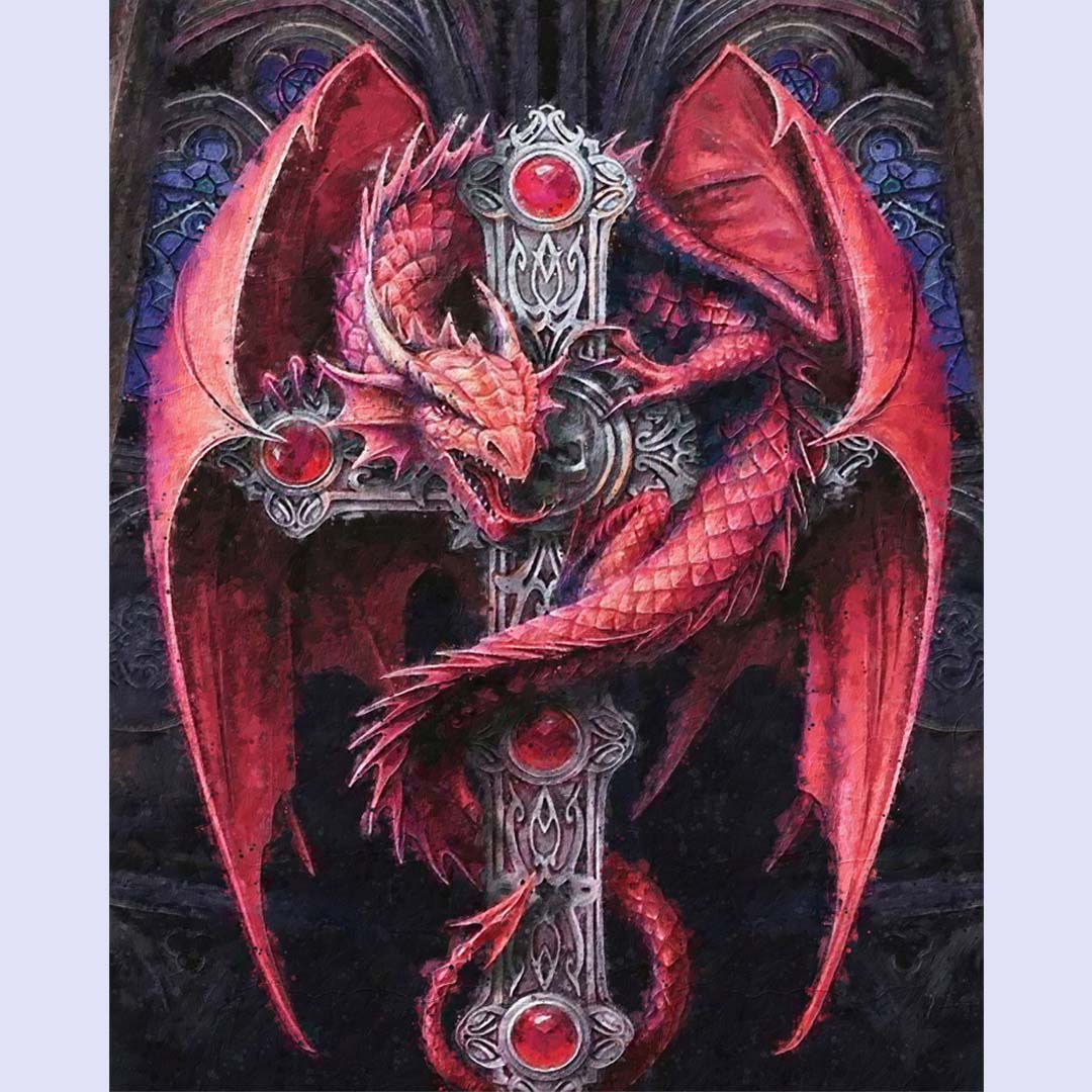 Paint By Numbers -Dragon and Cross