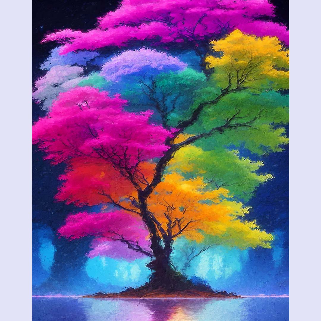 Paint By Numbers -Colorful Tree