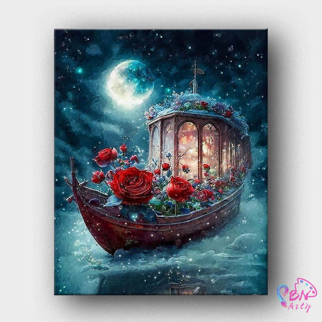 Paint By Numbers -Rose Boat