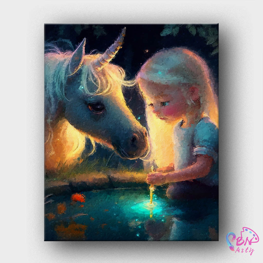 Paint By Numbers -Girl and unicorn