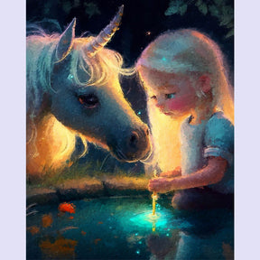 Paint By Numbers -Girl and unicorn