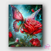 Paint By Numbers -Butterfly and Rose