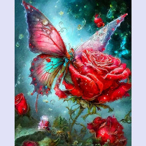 Paint By Numbers -Butterfly and Rose