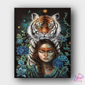 Paint By Numbers -Girl and Tiger