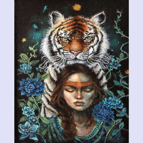 Paint By Numbers -Girl and Tiger