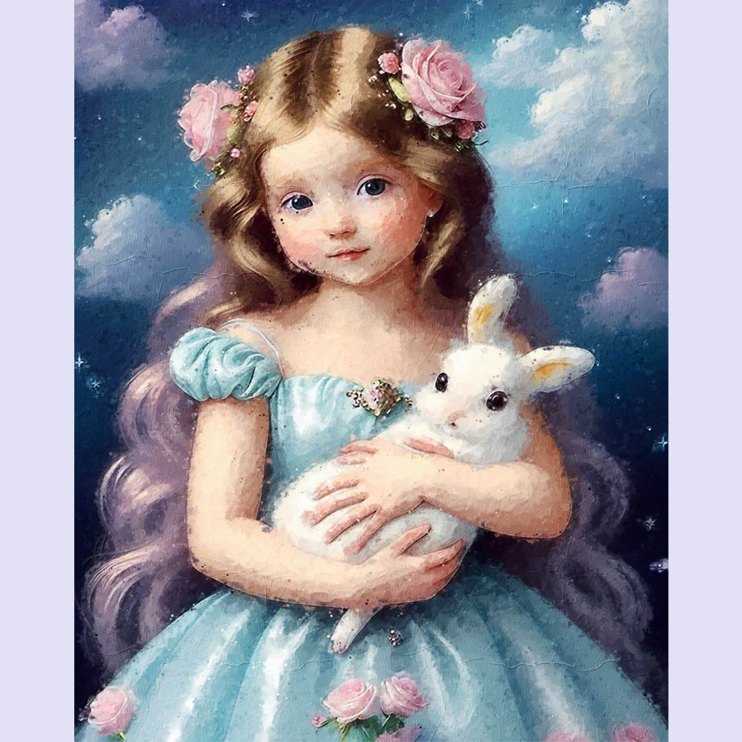 Paint By Numbers -Girl and Rabbit