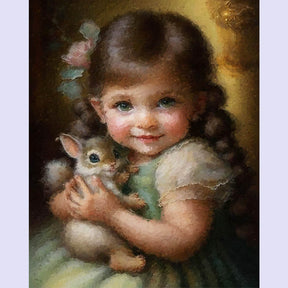 Paint By Numbers -Girl and Squirrel