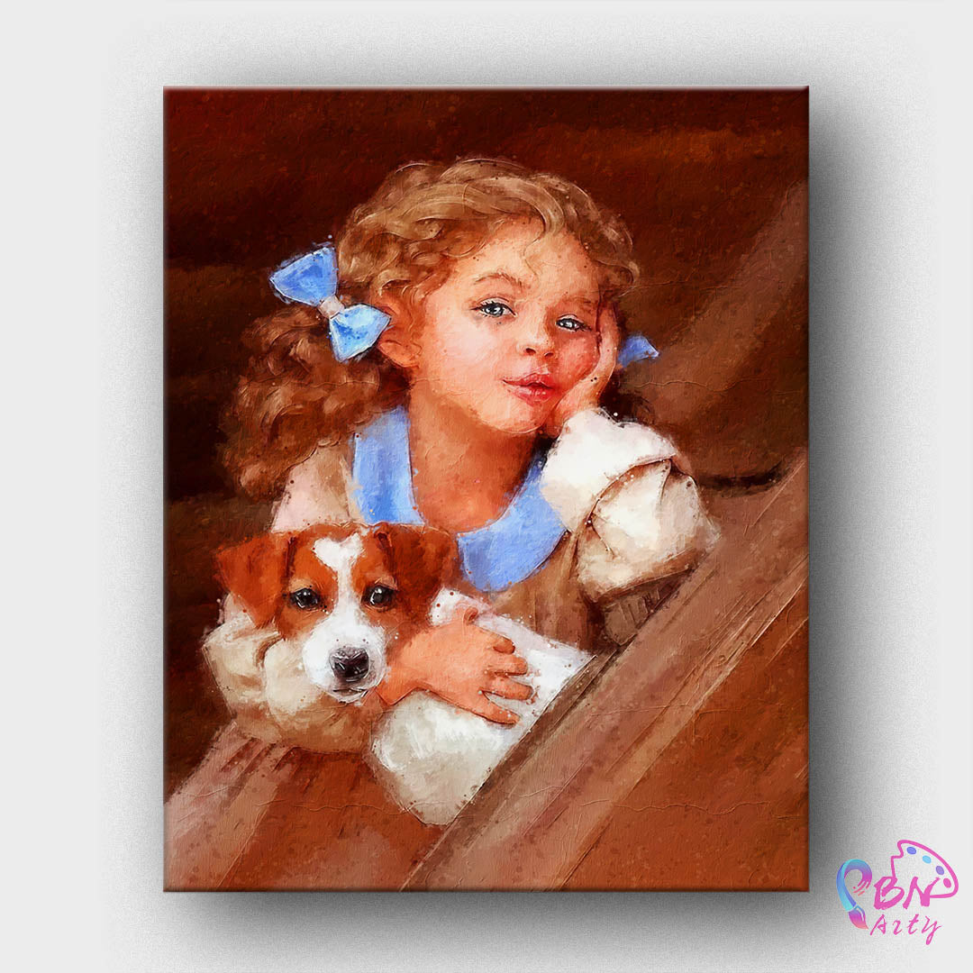 Paint By Numbers -Girl and Dog