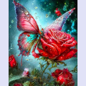 Paint By Numbers - Rose and Butterfly