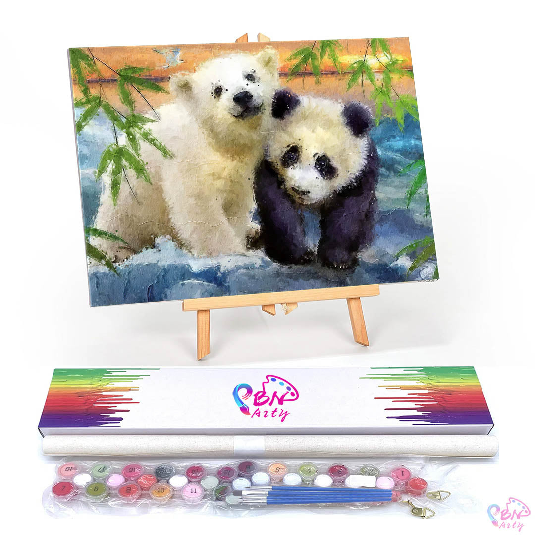 Paint By Numbers - Panda and Bear